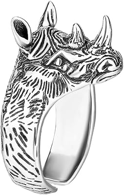 Extensible ring in the form of cute rhinoceros for women, girls and men, rhinoceros, open and stackable gothic rings adjustable, vintage jewelry, gifts, copper, without precious stones.. Shop local, shop fast — DIAYTAR Nigeria delivers across the country.