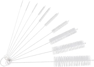 Set of Tormen straw cleaning brushes, foldable brush, nylon hair, stainless steel handle, to be used to clean the pipes, narrow tubes, coffee makers and other difficult to access (white brush of different sizes*10).. Shopping has never been easier — DIAYTAR Nigeria delivers it all in 5–8 days.