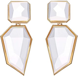 Pendant earrings in transparent geometric resin for women, irregular hanging earrings.. Shop the future with DIAYTAR NIGERIA - thousands of products, unbeatable prices, delivery within a week.
