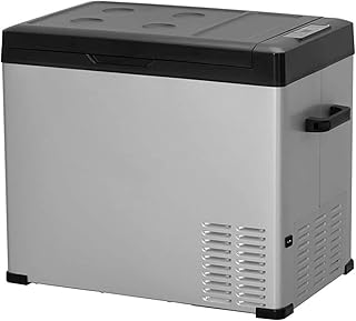 Portable refrigerator Eolik C50 50 liters 12 Volts Car Fresh for vehicle, truck, motorhome, boat, mini refrigerator Fresh for travel, exterior, house -12/24 V DC and 110-240 V AC (black and silver) (50 liters).. Great deals and fast delivery — the DIAYTAR Nigeria guarantee.