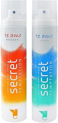 Secret Temptation Te Amo Aqua & Breeze Set of body mist for women, package of 2 (120 ml each).. With DIAYTAR Nigeria, everything is within reach — and within budget.