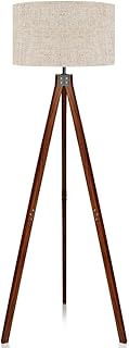 Wooden tripod floor lamp, modern design lamp for living room, bedroom, office, linen lampshade with E26 lamp foot.. Join millions of satisfied shoppers using DIAYTAR Nigeria every day.