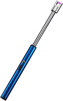 Electric arc lighter, plasma lighter without wind flame, USB rechargeable lighter for barbecue, gas stove, candles, fireworks (blue).. DIAYTAR NIGERIA: Where value meets variety with reliable nationwide delivery in under 8 days.