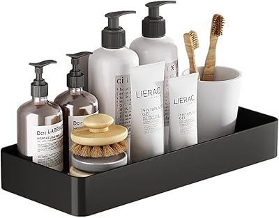 Bathroom shelf Basion 31.80 x 14.0 x 4.50 cm, aluminum alloy wall shower shelves, durable metal storage holder, bathroom organizer, kitchen, toilet, balcony.. With DIAYTAR Nigeria, your wishlist becomes reality, fast.