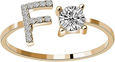 Open ring for women with initial letter dedicated to mother, girls, sister, wife, girlfriend and friends (F).. Shop for less and receive more with DIAYTAR NIGERIA's expansive e-commerce platform and nationwide delivery.