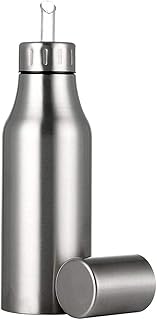 1000 ml stainless steel oil distributor bottle with 1000 ml brush/kitchen oil dispenser/oil bottle in sauce/sauce, vinegar, cooking spray bottle (silver).. DIAYTAR Nigeria: Great value, fast delivery, and endless options.