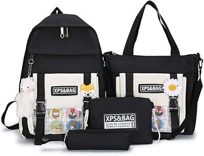 Set of 4 backpacks with necklace for teenage students - School bag sets for laptop for children with pencil bag, lunch box, back -to -school supplies.. Shop like never before with DIAYTAR NIGERIA's comprehensive marketplace and budget-friendly shipping.