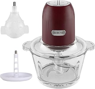 Electric chopper Rebune 350 Watts Culinary robot and vertical glass mixers 2 liters (red).. Shop like never before with DIAYTAR NIGERIA's comprehensive marketplace and budget-friendly shipping.