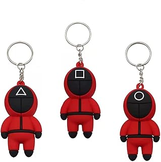 3-room Calmar Calmar toy keychain, PVC cosplay game accessories, elegant keychain for television and video games, red, 10x8.. DIAYTAR NIGERIA: Making online shopping accessible with affordable prices and nationwide delivery service.