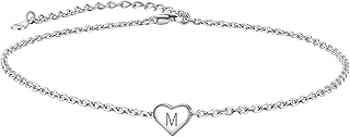 Sterling 925 Sublite Sterling Silver Bracelet with Initial from A to Heart -shaped, Trendy ankle bracelets, Beach jewelry for women and girls (with gift box).. Shop confidently on DIAYTAR Nigeria — everything you need, delivered quickly.