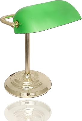Banker office lamp with traditional green green lampshade glass and finish.. Shop electronics, clothes, and everything in between on DIAYTAR Nigeria.