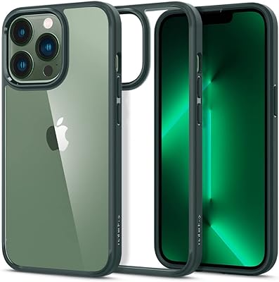 Ultra Hybrid Spigen shell designed for iphone 13 pro green.. DIAYTAR NIGERIA delivers affordability and convenience to your doorstep within 8 days of purchase.