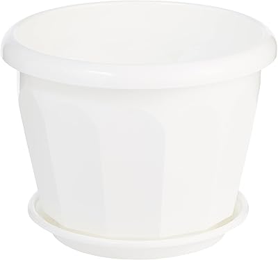Cosmoplast 40 hexagonal flower pot with tray - white, IFFP40074Wh.. Your complete shopping solution, DIAYTAR NIGERIA offers extensive variety with budget-friendly delivery.