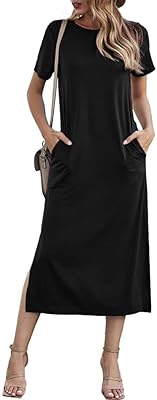 Long relaxed dress with short sleeves and plain tie-dye print with female pockets.. Unlock access to a wide range of products with DIAYTAR NIGERIA's affordable e-commerce platform.