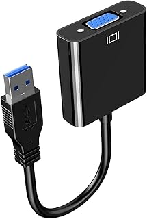 Adapter and (USB 3.0) to VGA, USB adapter 3.0-2.0 to VGA 1080p [male to female], adapter of multi-screen \ "\" external video card cable for Windows 10/8.1/8/7/XP \ "[Black].. DIAYTAR NIGERIA: Where shopping meets satisfaction with affordable prices and prompt delivery services.