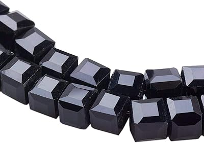 PERLIN - 20 x Crystal Pearls Black cheese 6 mm Cube glass beads crystal for jewelry collar bracelet x228.. DIAYTAR Nigeria offers the perfect blend of affordability and efficiency. Shop now and get your products delivered between 5 and 8 days nationwide.