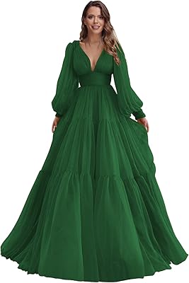 Long sleeve dressing gown dress and V -neck, trapezius ball dress with silk muslin, formal evening dresses for women RS008.. DIAYTAR NIGERIA: Making online shopping accessible to all Nigerians with our affordable platform.