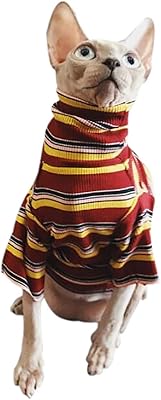 Striped T-shirt for Bonawit Hairless Cat, breathable clothing for sphynx cat, Cornish rex, Devon Rex, Peterbald .... Shop across categories at DIAYTAR NIGERIA and enjoy budget-friendly nationwide shipping in 5-8 days.