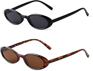 Retro oval oval sunglasses for women, castwave sunglasses for women, vintage style from the 90s, fashionable colorful UV400 glasses (2 black rooms + leopard).. Nigeria's fastest-growing e-commerce site offers unbeatable prices and delivery within 8 days.