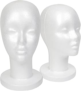The White Shop Mannequin Head appetizer in white foam, Polystyrene wig (pack of 2).. Shop without boundaries at DIAYTAR NIGERIA, offering affordable products with convenient delivery times.
