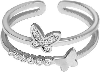 Adjustable ring in the shape of a 925 sterling silver butterfly for women and girls with certificate of authenticity and punch 925 | 6 month warranty*, sterling silver, cubic zirconia of geva, sterling silver, cubic zirconia.. DIAYTAR NIGERIA: Your gateway to affordable shopping with thousands of products delivered nationwide.