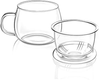 400 ml glass tea cup with infuser and lid, large tea cup with borosilicate glass infuser, thick and durable tea cup for leaf tea.. DIAYTAR NIGERIA brings affordable shopping to your fingertips with reliable delivery in less than 8 days.
