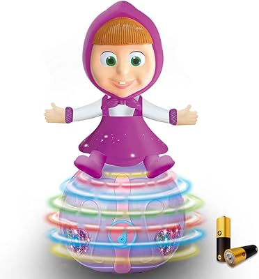 Kidwala Purple Masha doll and bear with 360 degree rotary spherical base, 3 functions with LED lights fed by battery and alternative masha musical toys for girls.. Discover unbeatable variety on DIAYTAR Nigeria — shop today, delivered this week.