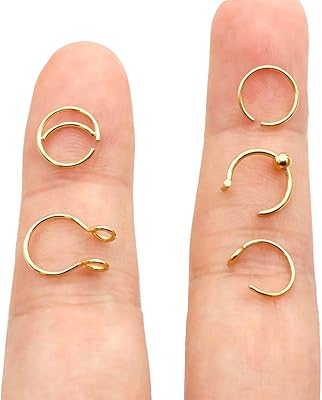 False adjustable nose rings Airmark 8 mm in highly polished surgical steel 20 g | Diameter 8 mm | gold color - silver - black - rainbow.. Nigeria's favorite online shopping platform, DIAYTAR offers unbeatable prices and delivery within a week.