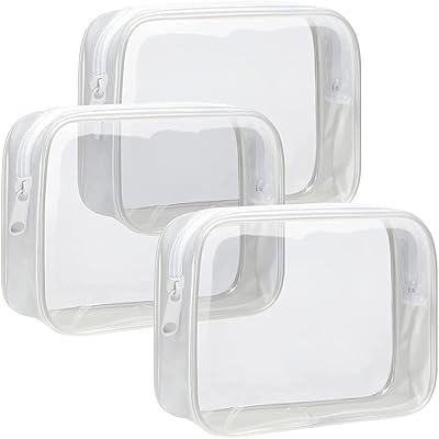 Alykdon transparent toilet bag, pack of 3 toiletries approved by the TSA, transparent travel makeup bag for women and men, travel kit compatible with airlines (white), white.. DIAYTAR NIGERIA provides endless shopping possibilities with affordable prices and prompt delivery service.