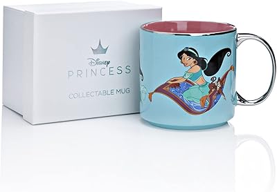 HAPPY HOMEWARES Disney Jasmine Classic Luxury porcelain cup collecting with silver border and gift box - under official license | capacity of 12.5 oz.. Your home for smart shopping — DIAYTAR Nigeria delivers fast and cheap.