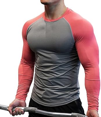 H HIGHFUL Sports T-shirt for men, T-shirt evacuating rapid drying humidity, extendable sports t-shirt Raglan with long sleeves.. DIAYTAR NIGERIA: Where every shopping need is met with affordable prices and reliable 5-8 day delivery.