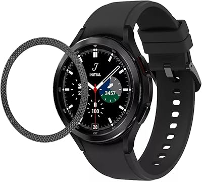 Hull with dado metal ring for Samsung Galaxy Watch 4 Classic 46 mm, shell with ring for Samsung Galaxy Watch 4 Classic (Black - Style 2).. DIAYTAR NIGERIA brings affordable products to every doorstep with our reliable 5-8 day shipping.