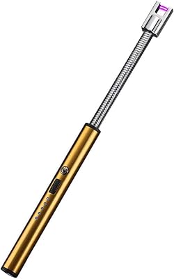 Electric arc lighter, plasma lighter without wind flame, rechargeable by USB, for barbecue, gas stove, candle, fireworks (gold).. Shop for everything you need at DIAYTAR NIGERIA, with budget-friendly prices and quick delivery.