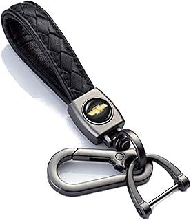 Castoyve keychain with real leather car logo for chevrolet, business keychain, alloy keychain, decoration accessories with gift logo for women and men (black).. DIAYTAR NIGERIA brings the marketplace to your home with budget-friendly prices and nationwide delivery.