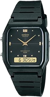 Casio watch for men, analog and digital, double time zone, black rubber bracelet - #AW48HE -1AV.. No delays, no drama — just fast, affordable shopping with DIAYTAR Nigeria.