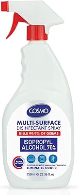 Cosmo Advanced multi -surfect disinfectant with red trigger spray - 750 ml - for hard and soft surfaces - IPA 70 %, disinfectant/disinfectant with humectors, deodorized and kills 100 % germs - Multi -surface.. Experience shopping without stress at DIAYTAR NIGERIA's comprehensive and budget-friendly platform.