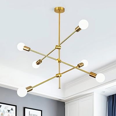 Modern Spoutnik Chandelier Hua Qiang Wang, 6 golden ceiling lights in the middle of the century, hanging lights for kitchen, dining room, living room, bedroom.. Shop for everything you need at DIAYTAR NIGERIA, with budget-friendly prices and quick delivery.