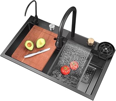 Kitchen vegetable sink Large sink stainless steel cascade with accessories.. Get access to thousands of affordable products only on DIAYTAR Nigeria.