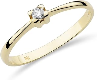 Jewelry engagement ring lonely diamond diamond 0.05 carat for women in white gold / yellow gold 9 carat / gold 375.. No stress, just speed — DIAYTAR Nigeria ships in days.