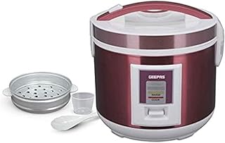 Geepas metal rice cooker, 1.5 liter capacity, red color - Model number: RCM4328.. DIAYTAR NIGERIA delivers affordability and convenience to your doorstep within 8 days of purchase.