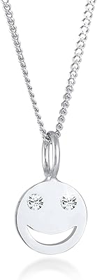 By Julie & Grace Collar with Smiley Emoji pendant in silver.. Shop efficiently from anywhere with DIAYTAR NIGERIA's comprehensive platform and quick delivery options.