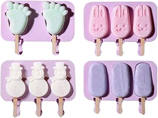 4 silicone ice creams with 50 wooden sticks and tray support.. DIAYTAR NIGERIA: Bridging the gap between consumers and quality products with affordable nationwide shipping.