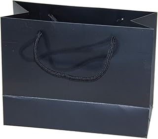 12 pieces black gift bags with handles, matt black party bags, 23x18x10cm paper bags, kraft bags with handles, retail bags, shopping bags, goods bags.. The future of Nigerian shopping is here — DIAYTAR Nigeria.