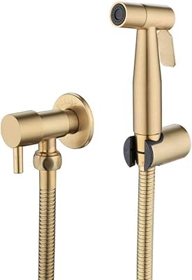 Set of yang stainless steel bathroom shower head - Set of stainless steel handplates in polished gold ancient gold.. DIAYTAR NIGERIA: Where affordability and variety meet with convenient delivery within 8 days.