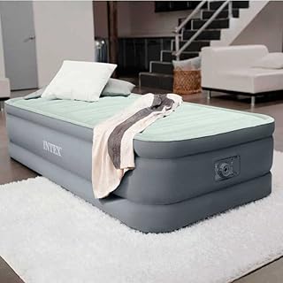 Intex raised vinyl inflatable mattress with integrated simple electric pump, 64902, multicolored, H46 x L99 x D191 cm.. Experience shopping freedom with DIAYTAR NIGERIA's vast selection and 5-8 day nationwide delivery service.