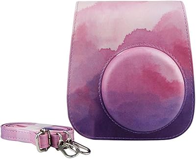 O Ozone Protective case in PU leather for instant camera Fujifilm Instax Mini 11/12 with adjustable strap [Cover designed for instant camera Fujifilm Instax Mini 11/12], Pink, Modern cloud.. DIAYTAR NIGERIA makes online shopping accessible with our comprehensive platform and prompt delivery service.