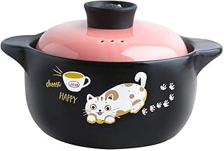 SMLZV Marmite with large capacity domestic, pot in earth at high temperature, bare flame, ceramic casserole for porridge, hot stew - with two handles and lids to brush cooking (Size: 3L).. Shop from thousands of products at DIAYTAR NIGERIA and enjoy budget-friendly nationwide delivery.