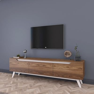 Modern Home Canvas TV cabinet, size 180 cm - Walnut wood.. Shop from our extensive catalog at DIAYTAR NIGERIA and enjoy doorstep delivery in just 5-8 days.
