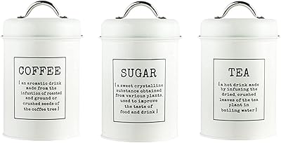 Set of 3 kitchen pots with a capacity of 1,200 ml for the storage of coffee, tea and sugar, counter finish - white.. DIAYTAR NIGERIA brings quality products to every corner of Nigeria at prices everyone can afford.