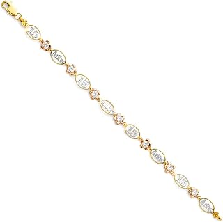 Quincanera Sweet 15 -year -old bracelet in 14 carat gold, gift jewelry for women.. Fast, easy, and affordable — that’s shopping the DIAYTAR Nigeria way.